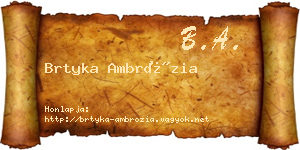 Brtyka Ambrózia névjegykártya
